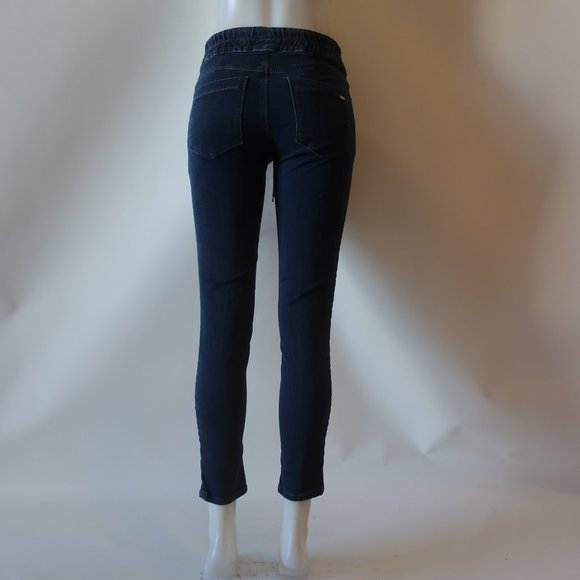 BEVY Blue Elastic Waist Dark Blue Skinny Jogger Jeans Sz 27* - Picture 8 of 9